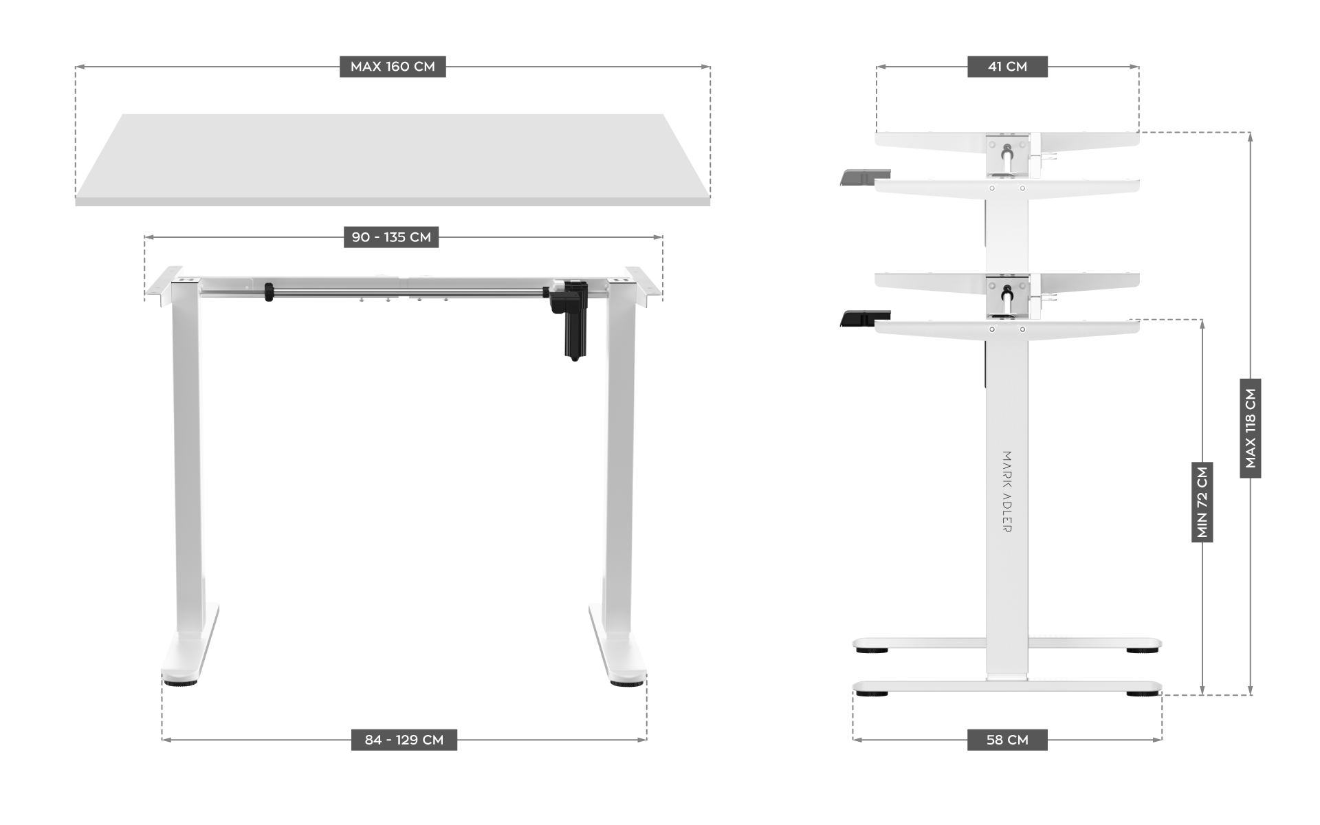 Electric Desk Stand Mark Adler Xeno 2.0 White